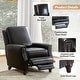 preview thumbnail 43 of 57, Cigar Mid-century Modern Genuine Leather Recliner with Solid Wood Legs and Nailhead Trim Set of 2 by HULALA HOME