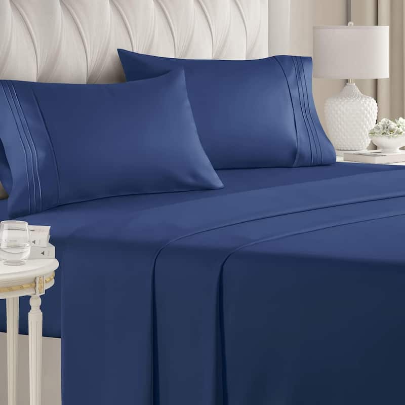 CGK Linens Brushed Microfiber Soft Wrinkle free 4 Piece Bed Sheet Set