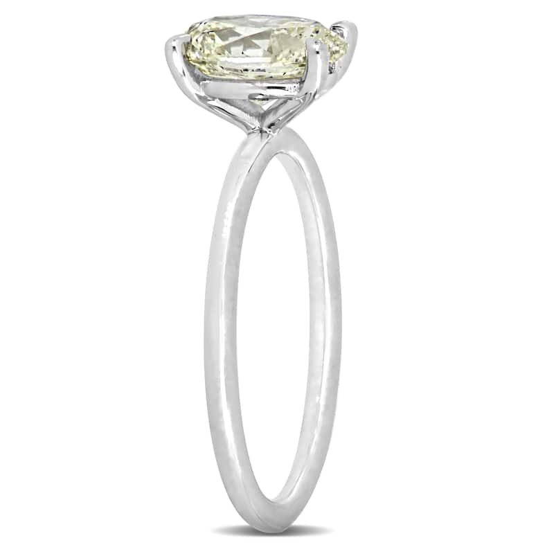 Miadora 1 1/2ct TDW Oval-Shape Diamond Solitaire Ring in 14k White Gold