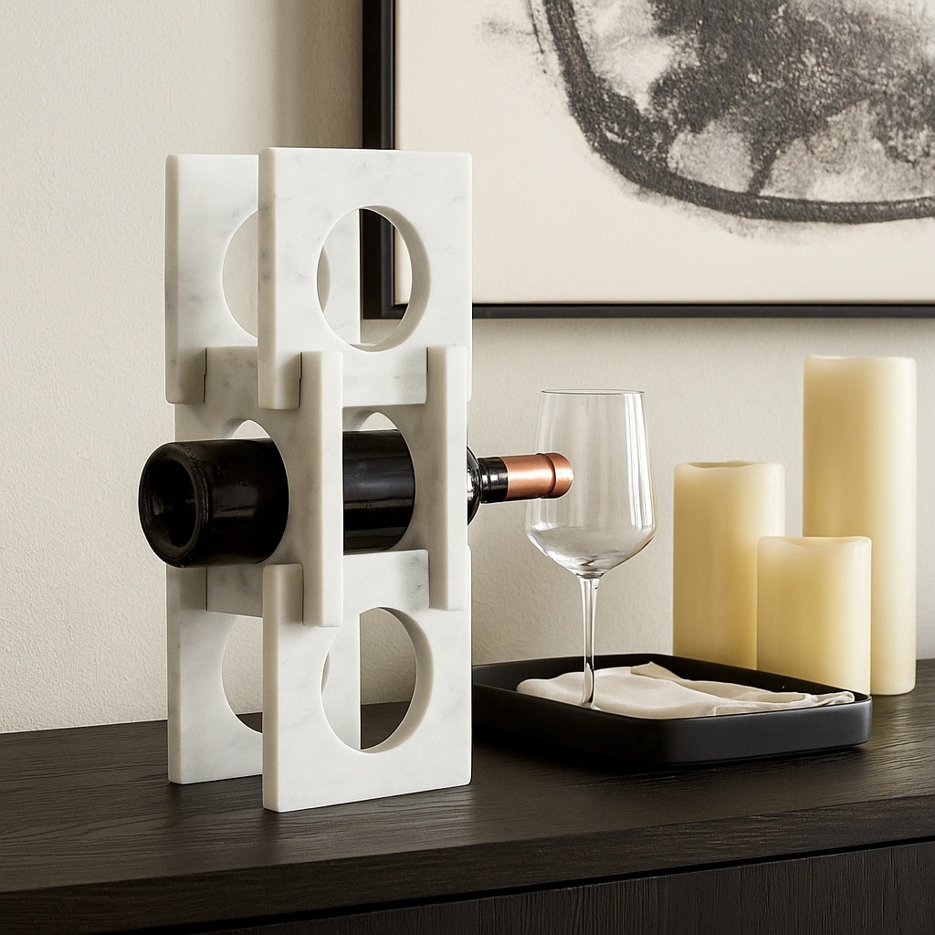 Stone Storage Organizer Decorative Modern Home Office - 16" White - 16.0"