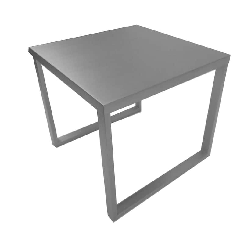 22 in. Silver Square Metal End Table, Sturdy Build End Side Table for Living Rooms