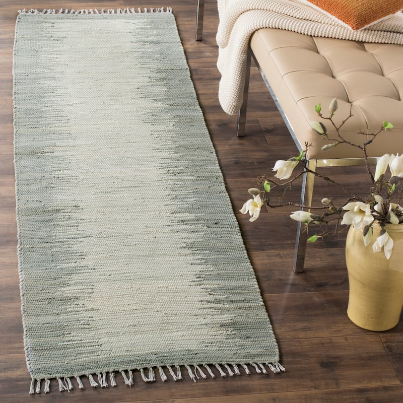 SAFAVIEH Handmade Flatweave Montauk Darcy Casual Cotton Rug - 2'3" x 7' Runner - Grey