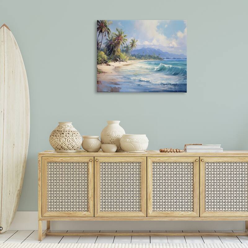 Stupell Tropical Coast with Rolling Waves Canvas Wall Art Design By Franklyn Gregory
