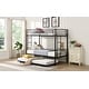 preview thumbnail 11 of 13, Modern Twin Over Twin Bunk Bed with Trundle and Guard Rail and 2 Side Ladders,Can be Divided Into Two Beds
