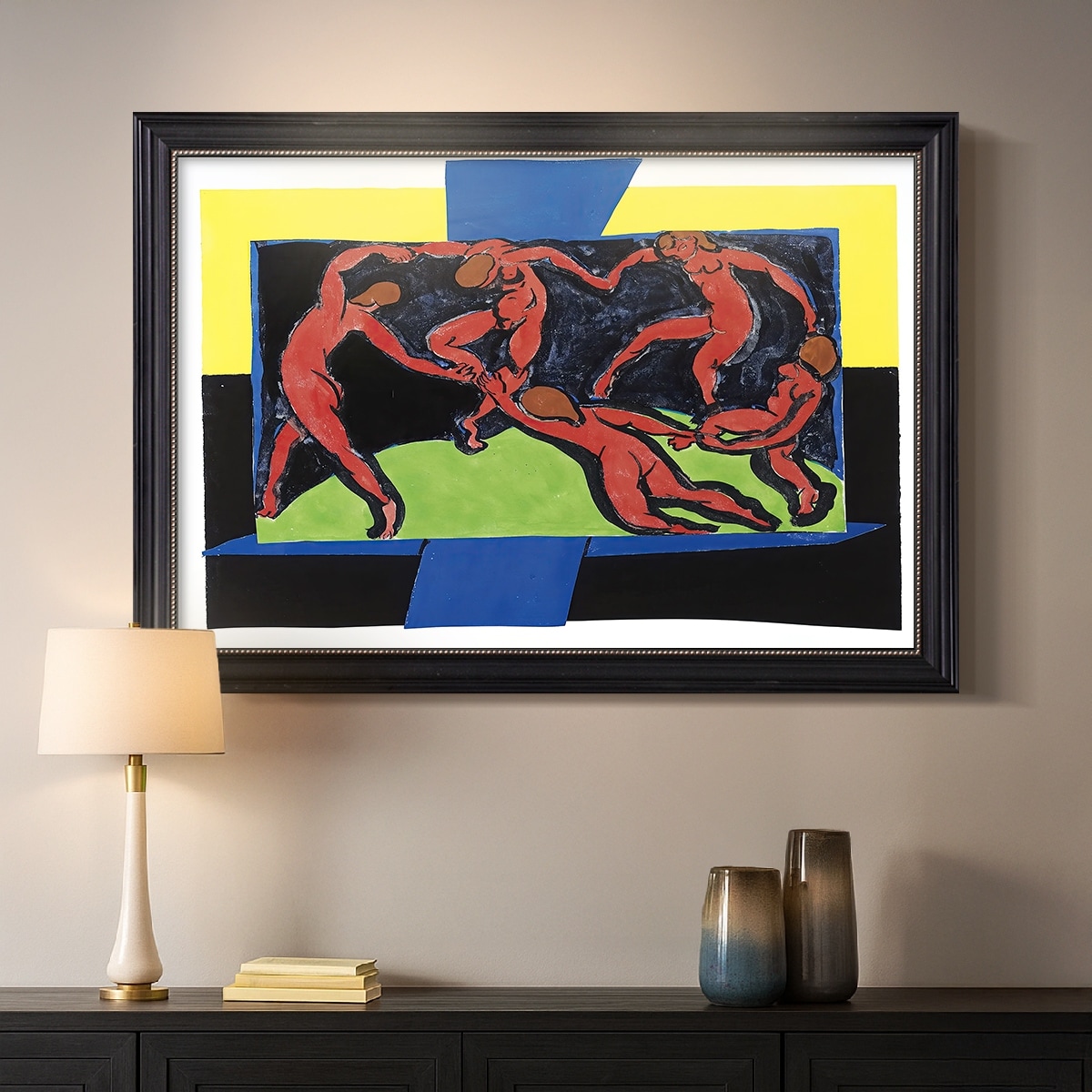 H25 Henri Matisse「La Dance」 リトグラフ 額装 The Dance 1910-Henri Matisse-Custom Framed Canvas - Overstock