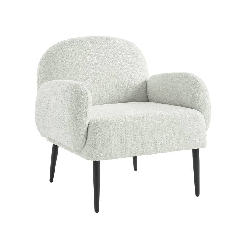 Abe Modern Boucle Accent Chair with Adjustable Metal Legs by HULALA HOME
