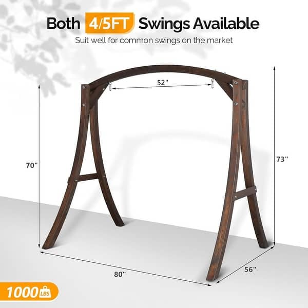 Wood Porch Swing With Standnull