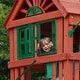 preview thumbnail 3 of 19, Gorilla Playsets Nantucket II Wood Swing Set with Wave Slide - Redwood - 15.5 ft W x 13 ft D x 10.5 ft H