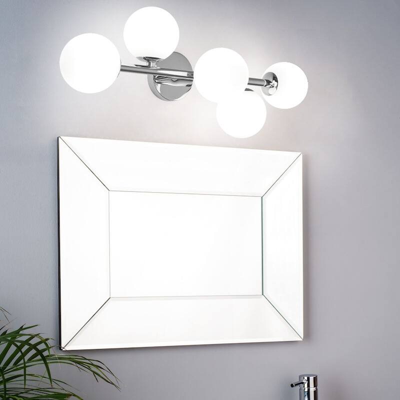 5 - Light Dimmable LED G9 Gold/ Chrome Bathroom Vanity Light - Chrome/G9 Base