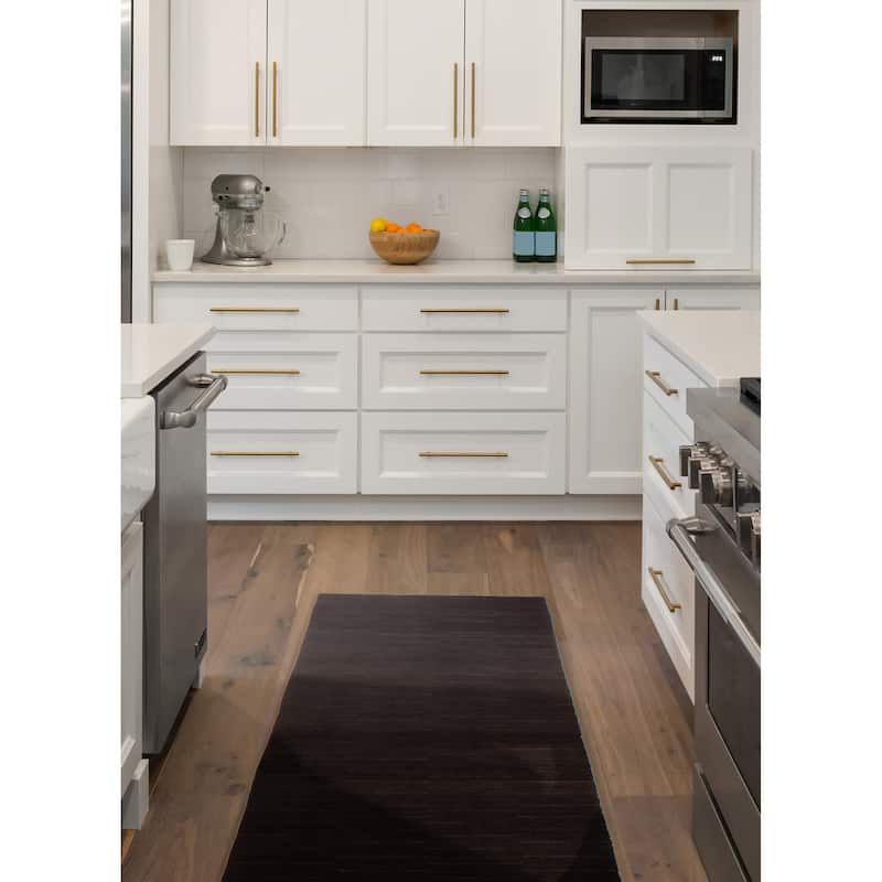 ECARPETGALLERY Hand-knotted Opulence Black Wool Rug - 2'6 x 7'10