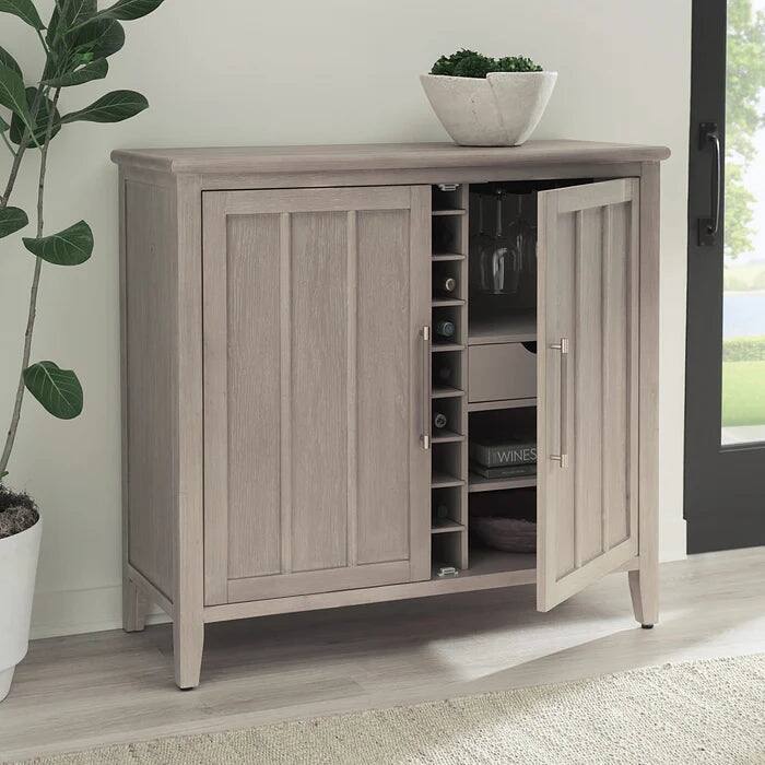 Marisole 2-Door 2-Drawer Bar Cabinet with Stemware Rack & Wine Rack