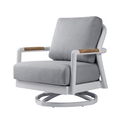 Elementi Santorini Outdoor Aluminum Swivel Chair with Sunbrella® Cushions