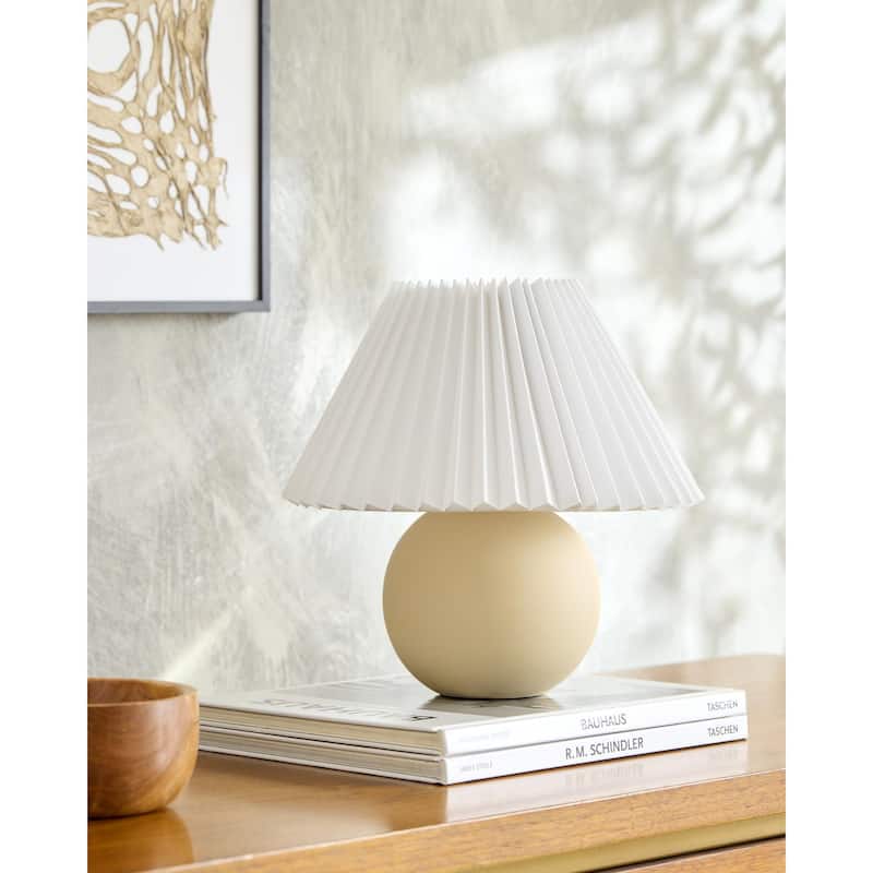 Livabliss Bajo Traditional Accent Table Lamp - Beige/Ruffle
