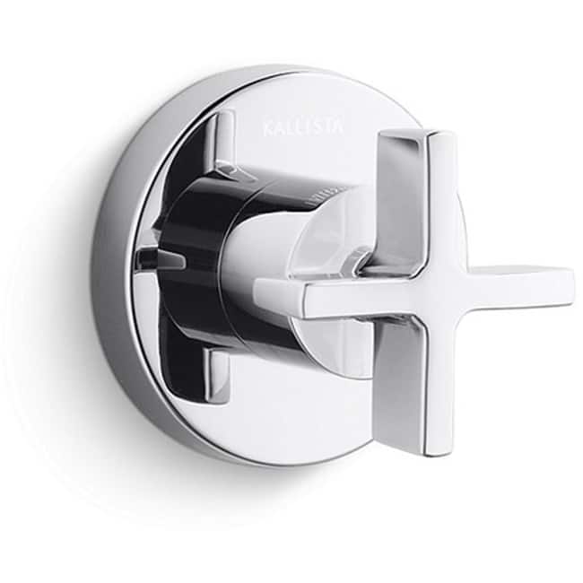 Kallista One Cross Handle Volume Control Valve Trim - Less Rough In - Polished Chrome