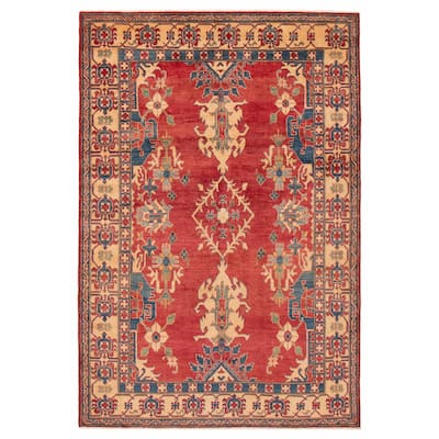 ECARPETGALLERY Hand-knotted Finest Ghazni Red Wool Rug - 6'2 x 9'4