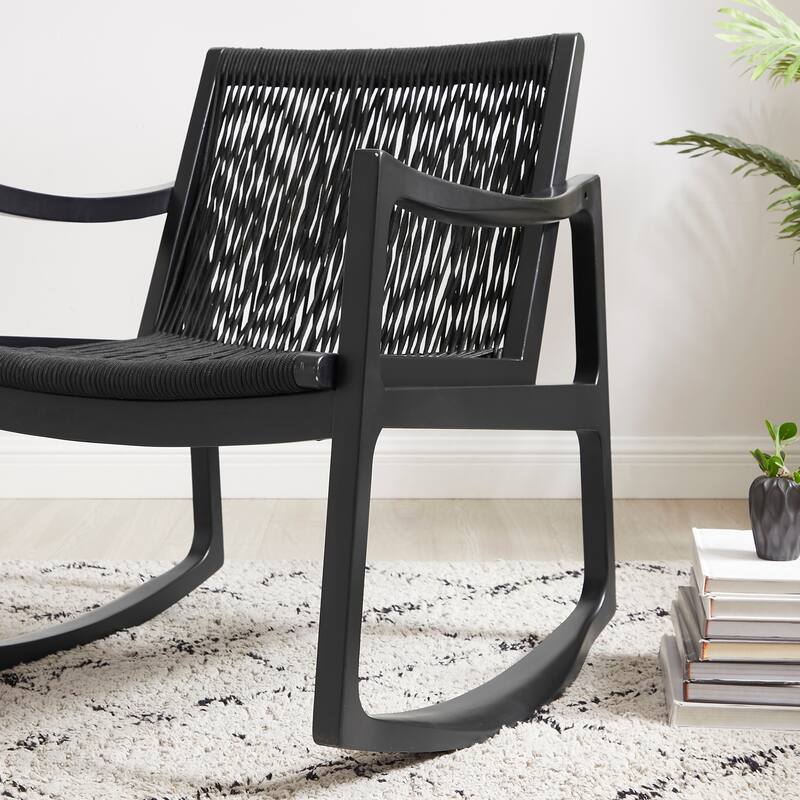 Riverhill Woven Rope Rocking Accent Chair
