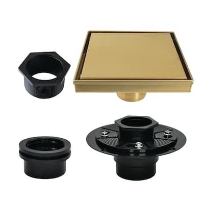 Kingston Brass BSFK662 Watercourse 6" Square Shower Drain with Flange