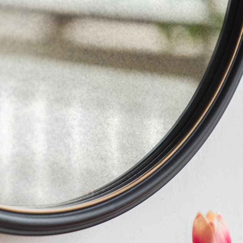 Round Metal Frame Mirror with Rope Strap