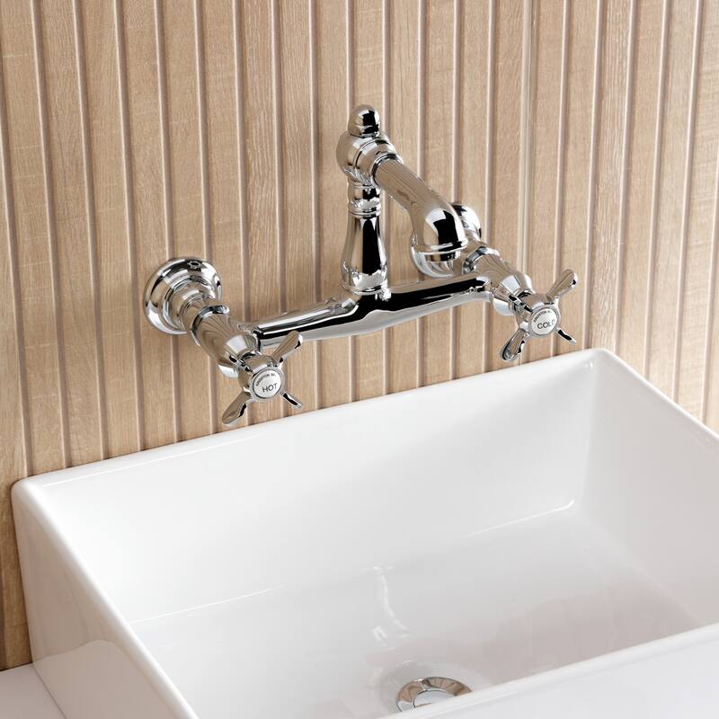 Kingston Brass Essex Two-Handle 2-Hole Wall Mount Bathroom Faucet