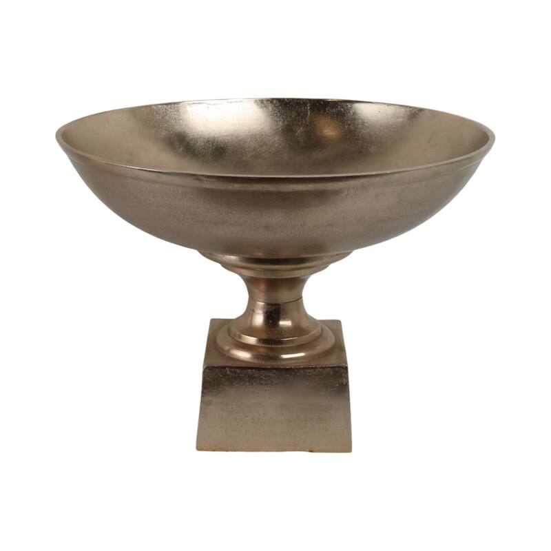 Aluminum Decorative Bowl Modern Pedestal Base Home Decor - 15" Gold - 20" x 20" x 15"