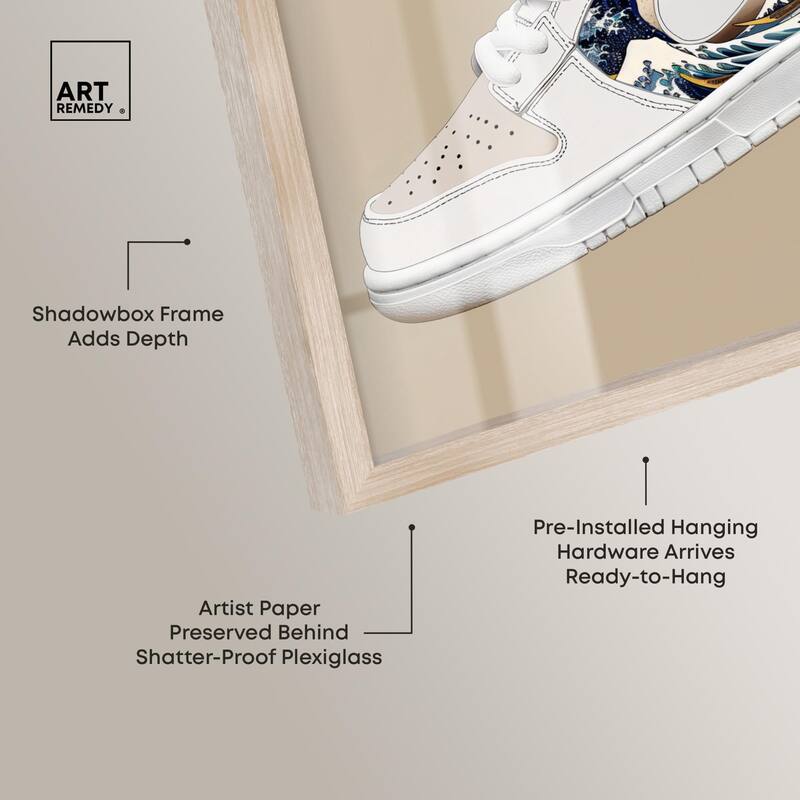 Great Wave Sneaker Splash Shadowbox by Art Remedy