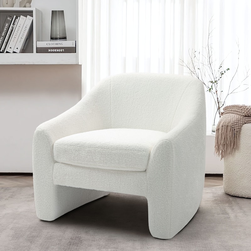 Casey Armchairs Modern Upholstered Accent Chair Oversized - Beige/Boucle