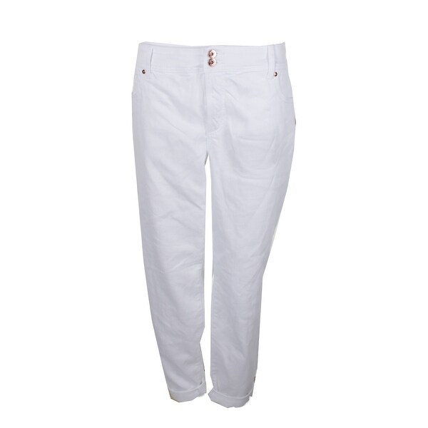 plus size white boyfriend jeans