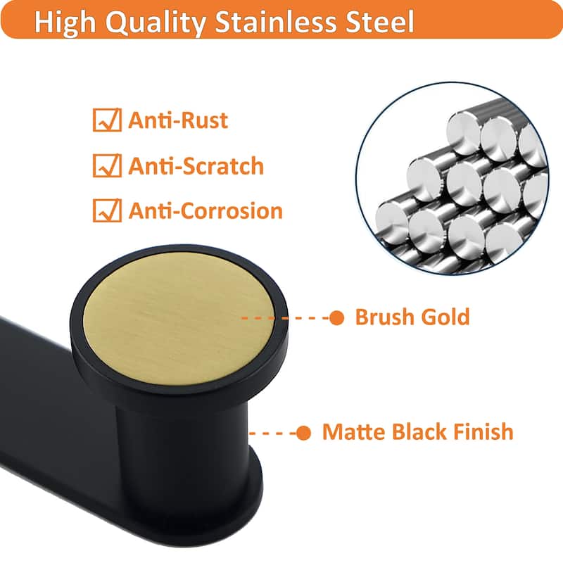 5 post Wall-Mounted Hook Rack in Stainless Steel