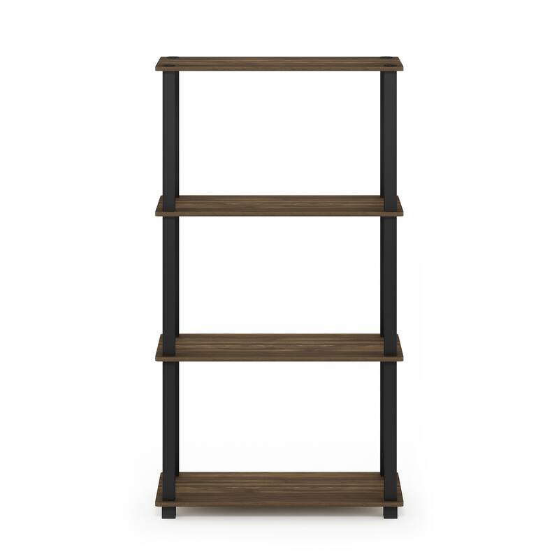 Furinno Turn-S-tube 4-tier Multipurpose Bookshelf - Columbia Walnut/Black