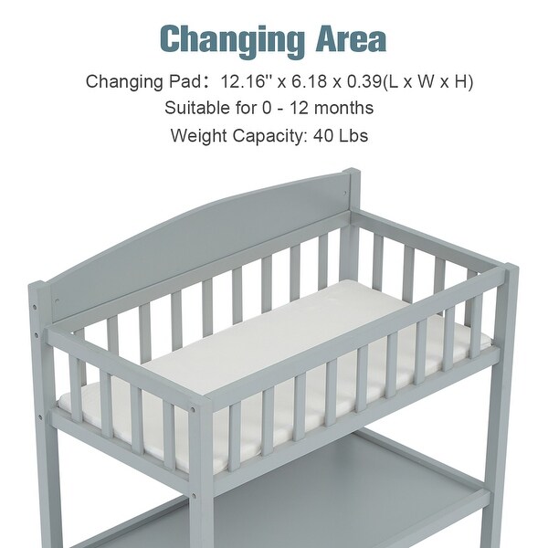 Kinbor Baby Safety Rails Changing Table with Changing Pad Multi Storage Baby Changing Station for Infants or Babies Grey Bed Bath Beyond 34056422