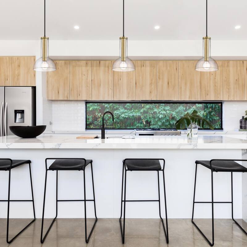 Nova 10 in. 1-Light Matte Black Modern Pendant Light