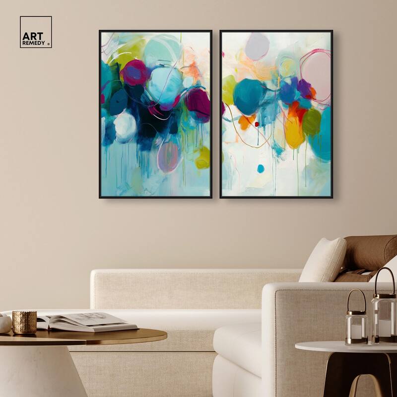 Expressive Flow I Canvas Set of 2 by Art Remedy