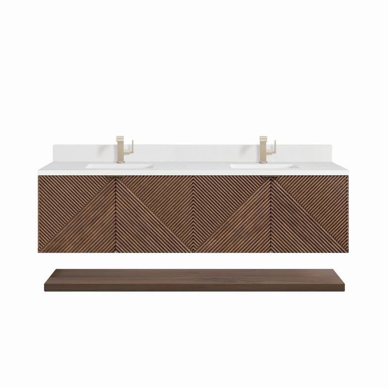 James Martin Vanities D200-V72-1WZ Marcello 72" Double Basin Wood - Chestnut - Wood Finish