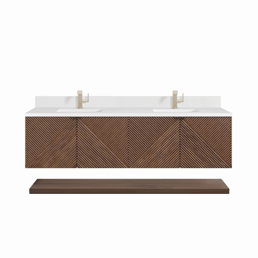James Martin Vanities D200-V72-1WZ Marcello 72" Double Basin Wood