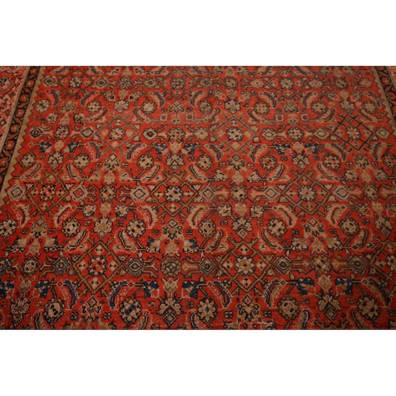 Pre-1900 Malayer Vegetable Dye Persian Large Antique Wool Carpet - 6'8"x 16'3"