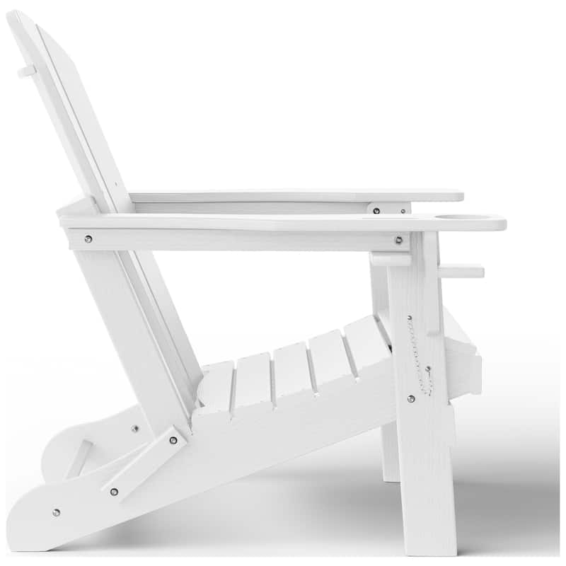Polytrends Alvaro Outdoor Adirondack Chair with Cup Holder