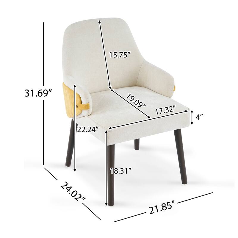 Christopher Knight Home - Modern Upholstered Dining Chair Set with Two-Tone Fabric Armchair Design