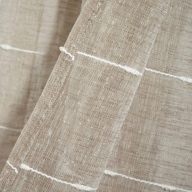 Lush Decor Farmhouse Textured Grommet Sheer Window Curtain Panel Pair