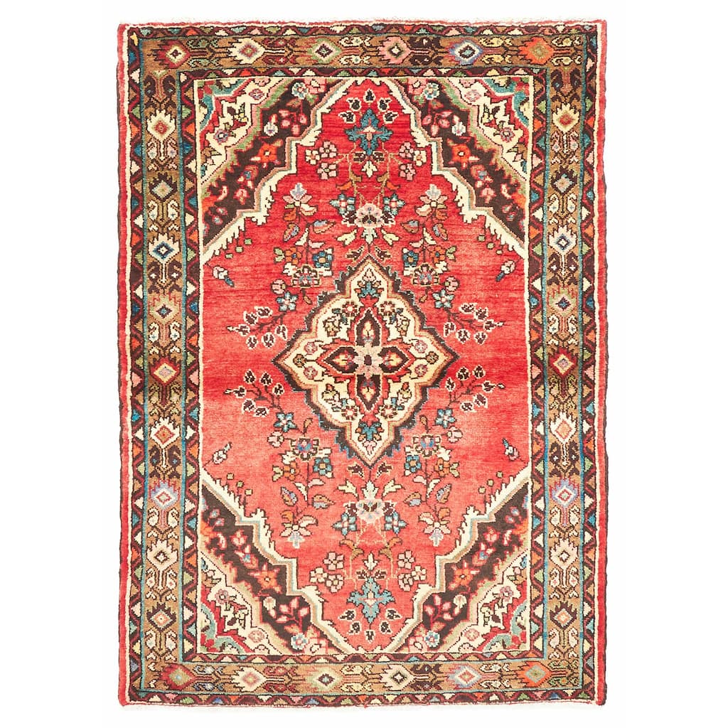 ECARPETGALLERY Hand-knotted Anadol Red Wool Rug - 3'8 x 5'1