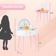 preview thumbnail 43 of 51, Kids Vanity Set with Mirror Makeup Dressing Table with Drawer