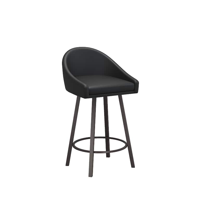 Tempo Furniture Kori Swivel 26" Counterstools/30" Barstools Palladium Gray Powder Coat Finish (Set of 2) by Furnish Theory