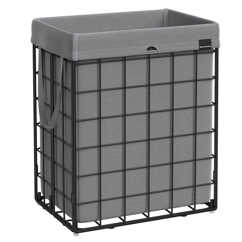 Laundry Hamper, 23.8 Gal (90L) Laundry Basket, Collapsible Clothes Hamper, Removable and Washable Liner, Metal Wire Frame