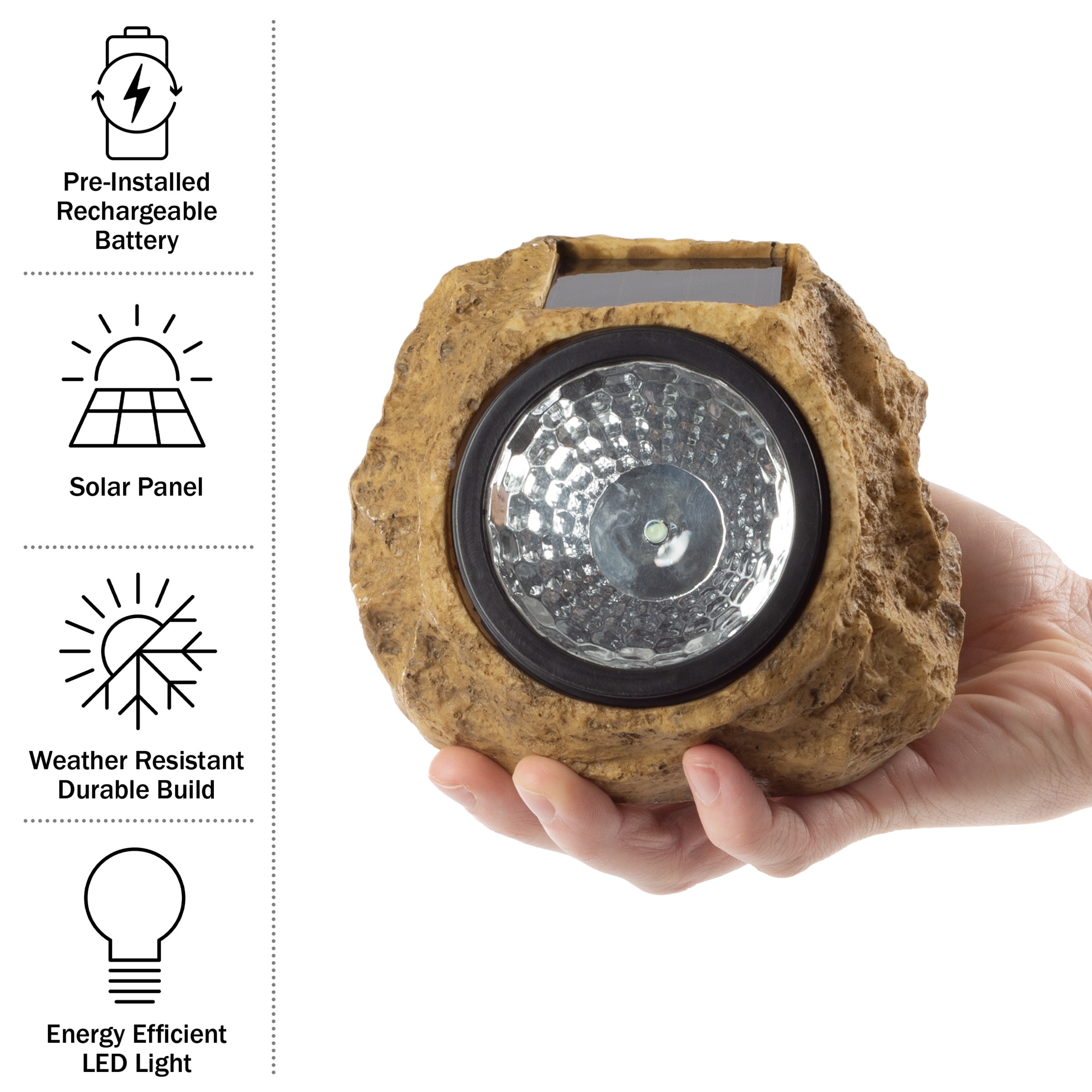 Rock lights solar on sale