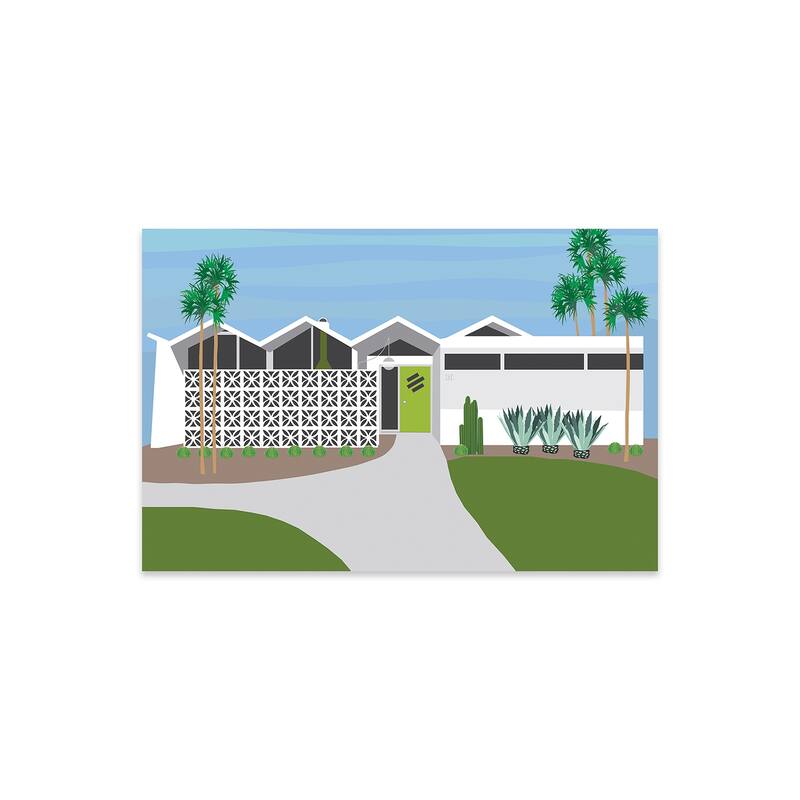 Palm Springs Living I Print On Acrylic Glass by Jen Bucheli - 16x24x0.25