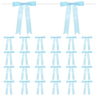 24-Pack Satin Ribbon Twist Tie Bows 7x5" Bow Twist for Craft