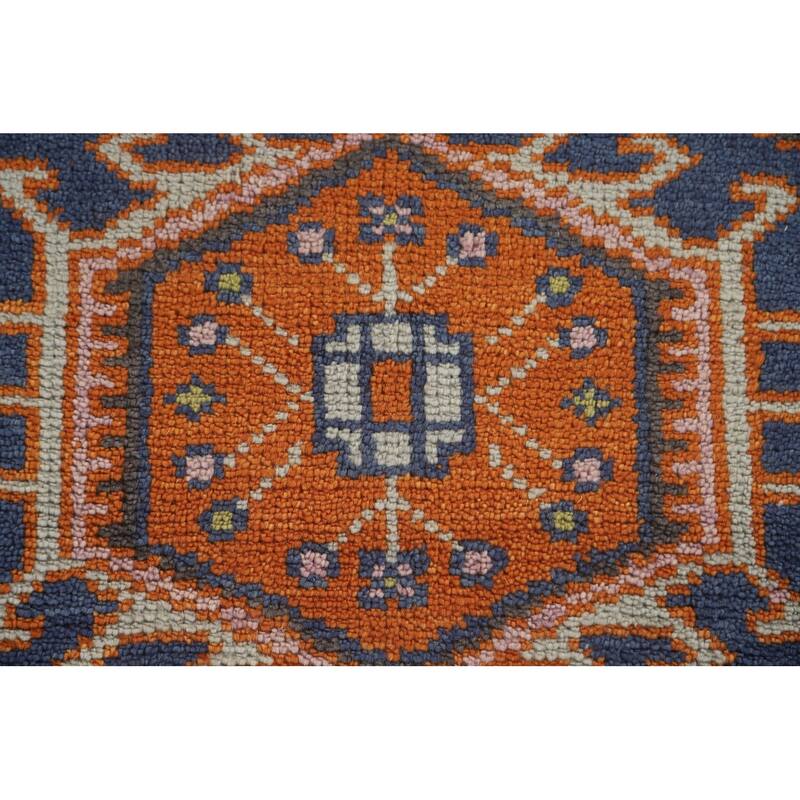 Blue Heriz Serapi Oriental Runner Rug Handmade Wool Carpet - 2'8" x 8'3"