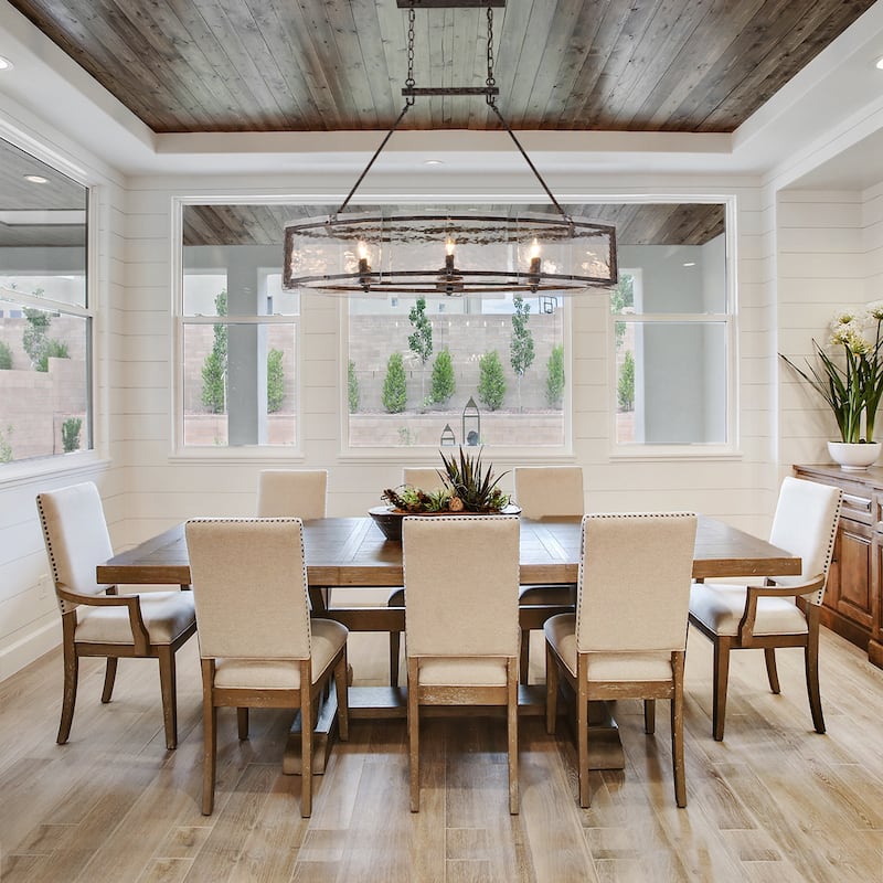 39.4" Linear 6-Light Textured Glass Chandelier Farmhouse Kitchen Island Pendant Light