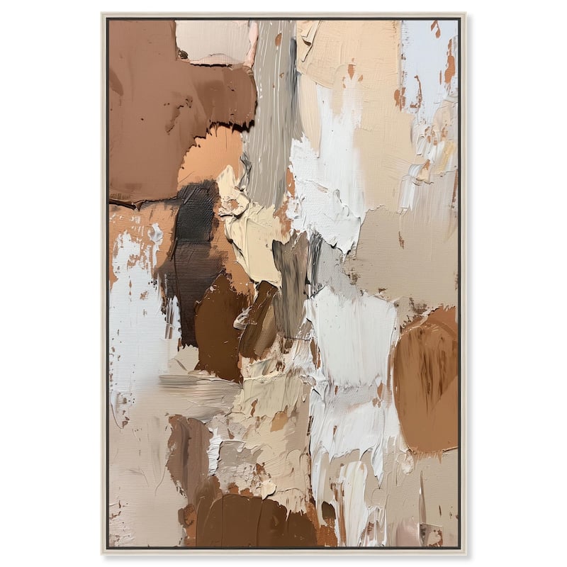 Beige Variations Canvas by Art Remedy - Silver - 36" x 54"