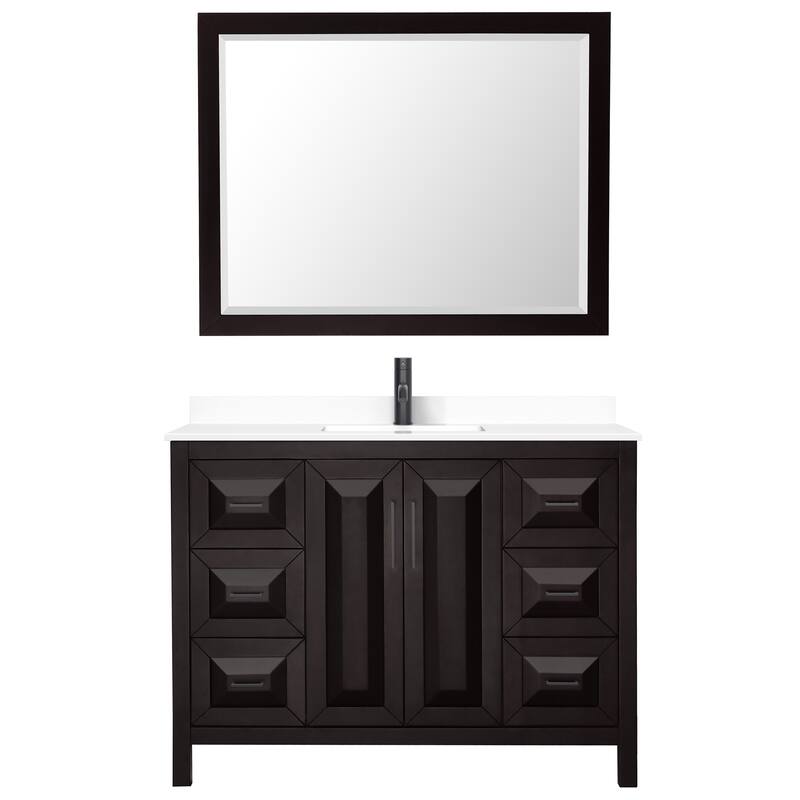 Daria 48 Inch Single Vanity, Cultured Marble Top, 46 Inch Mirror