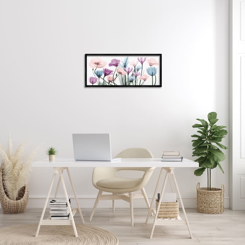 Stupell Modern Translucent Pastel Tulips Flower Buds Blossoms Framed Wall Art - Purple